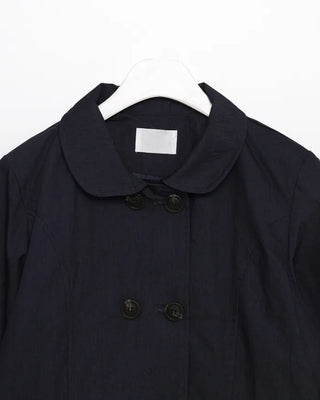 Round collar cropped sleeve double jacket
