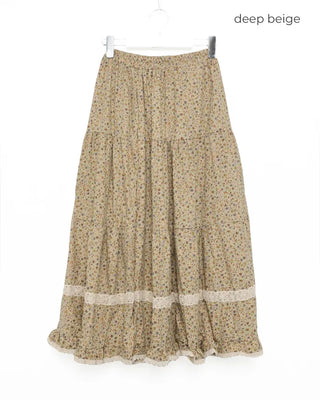 Floral lace tiered skirt