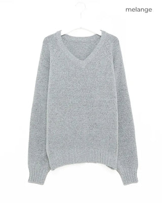 (Unisex) V-neck basic knit