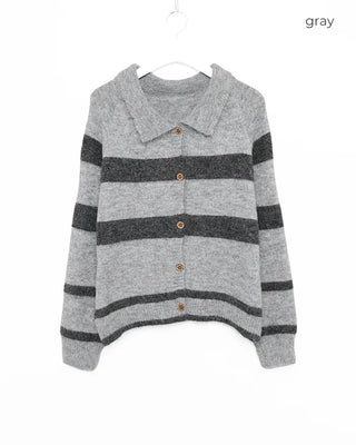 Striped knit cardigan