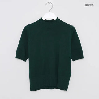 Half-neck short-sleeved knit