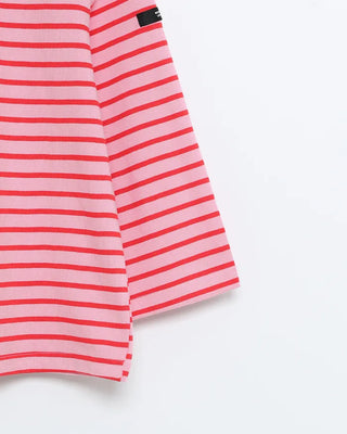 Striped round neck long-sleeved T-shirt
