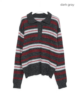 Striped long-sleeved knit