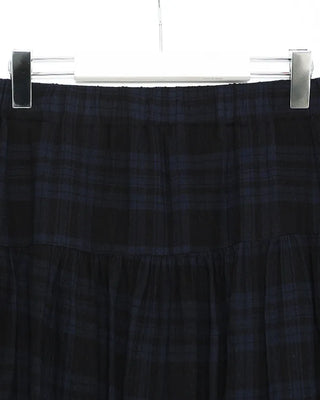 Check pattern cotton long skirt