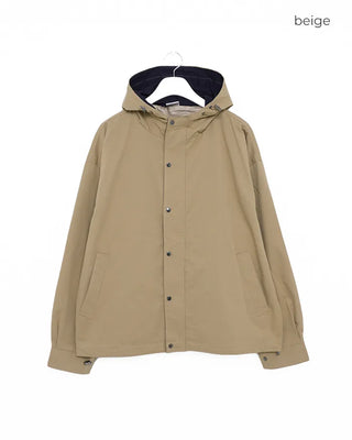 Two-tone hooded oversized jacket