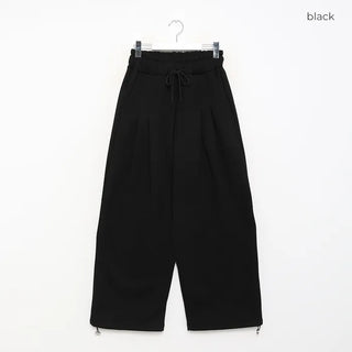 Pintuck Wide Brushed Sweatpants
