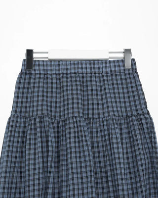 Vintage check midi skirt