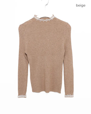 Pearl lace detail knit