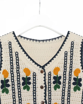 Flower Crochet Knit Vest