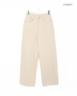 Colored cotton wide-leg pants