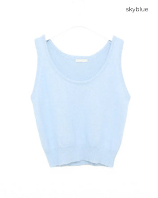 Soft angora knit vest