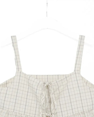 Two-way check sleeveless blouse