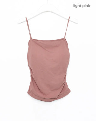 Side-gathered bra camisole