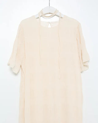 Round Shirring Long Dress