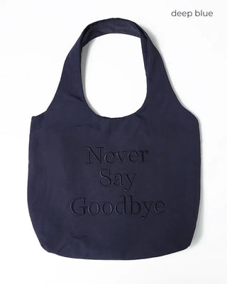 Bold lettering stitch tote bag