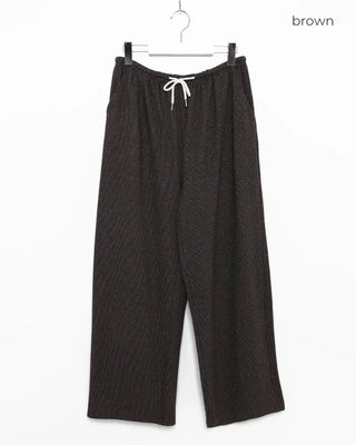 Rib-knit wide-leg easy pants
