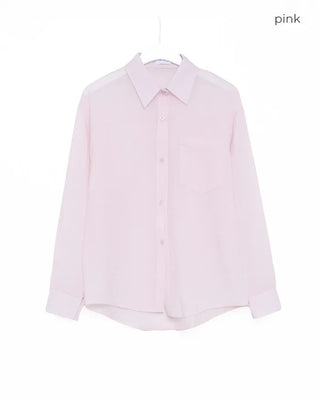 Round hem sheer loose shirt
