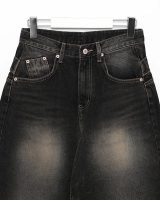 Gradient Wash Wide Denim Pants