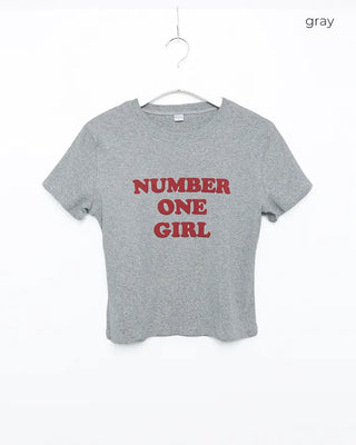 Lettering Cropped Short Sleeve T-Shirt