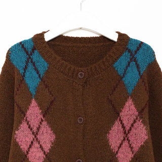 Argyle Button Cardigan