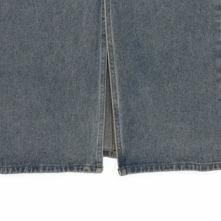 Slit Washed Denim Long Skirt