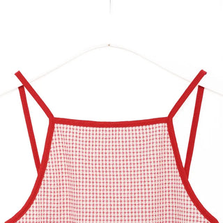 Checked halter neck sleeveless dress