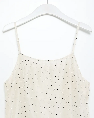 Polka Dot Sheer Balloon Sleeveless Blouse