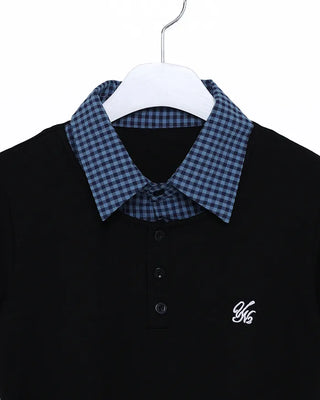 Checkered Shirt Layered PK T-Shirt
