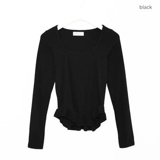 Frill Point Square Neck T-Shirt