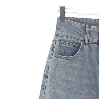 High-waisted bootcut denim pants