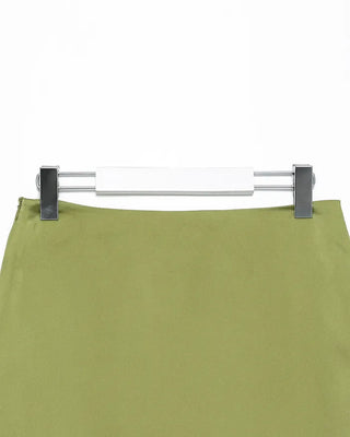 Simple satin trappé mini skirt
