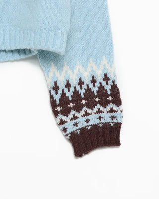Fair Isle Cropped Knit Cardigan
