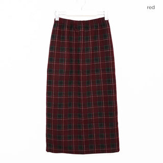 Checkered long skirt
