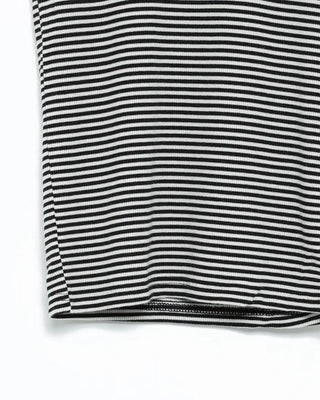 Ribbed Border Slim Short-Sleeve T-Shirt