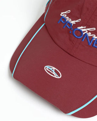 Two-tone stitch nylon racer cap