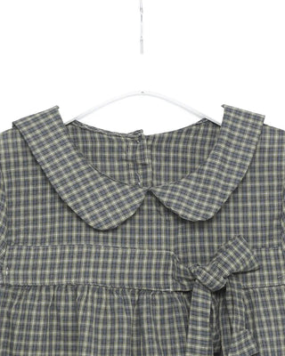 Cap puff sleeve ribbon flare blouse