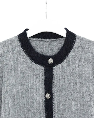 Two-tone gold button cardigan