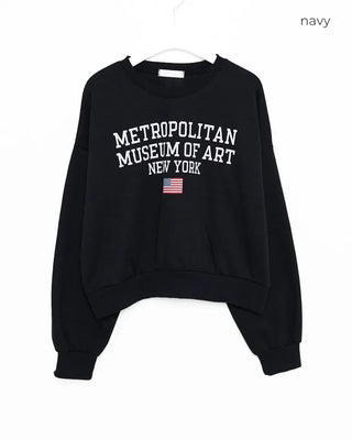 Brushed fleece USA lettering sweatshirt
