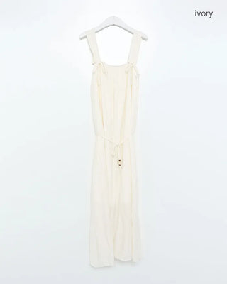 Shoulder frill long dress