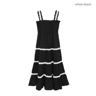 Frilled tiered long dress