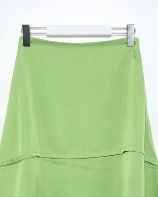 Center Yoke Asymmetrical Satin Skirt
