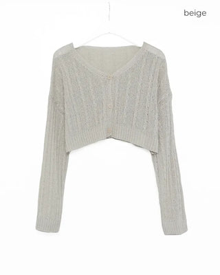 Cable Cropped Cardigan