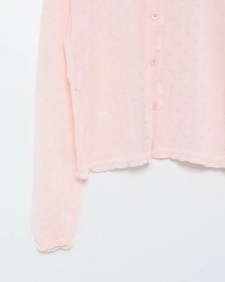See-through perforated cardigan