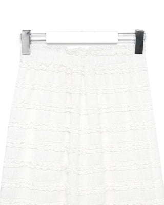 Lace wave long skirt