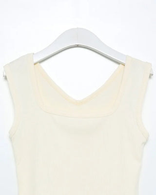 2-Way Ribbed Sleeveless Tank Top