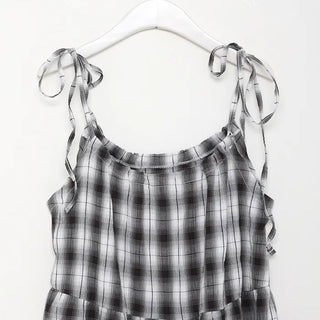 Checked tiered dress