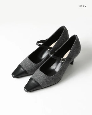 Pointed-toe strap heels