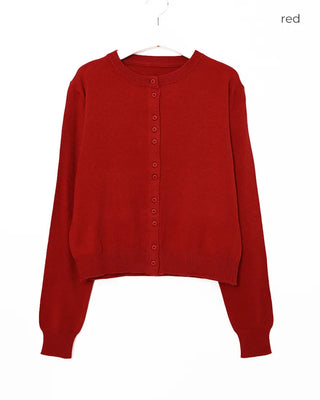 Colored long-sleeved cardigan