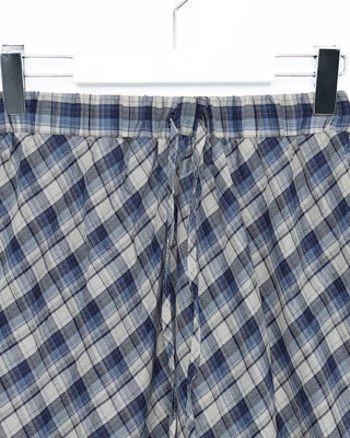 Checked banded long skirt