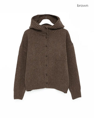 Hooded button cardigan